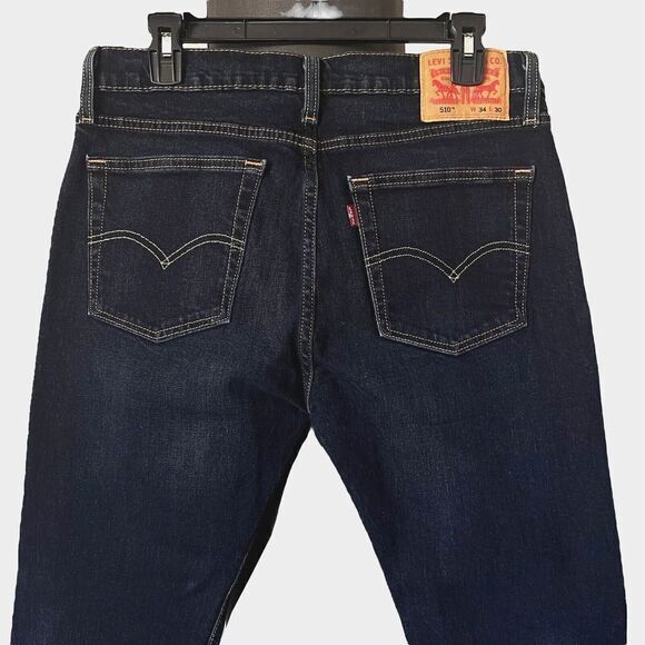 LEVI'S 510 Men's Jeans Stretch Blue 5 Pockets 99% Cotton Pre-owned Made in Egypt - Picture 6 of 16